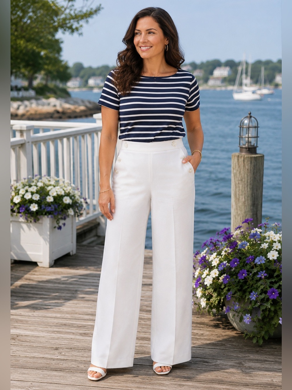 NWT Wide Leg Linen Sailor Pants